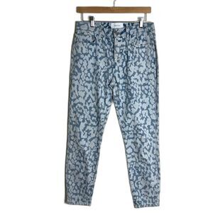 Current Elliot High Rise Bleach Leopard Print Two-Tone Jeans size 27